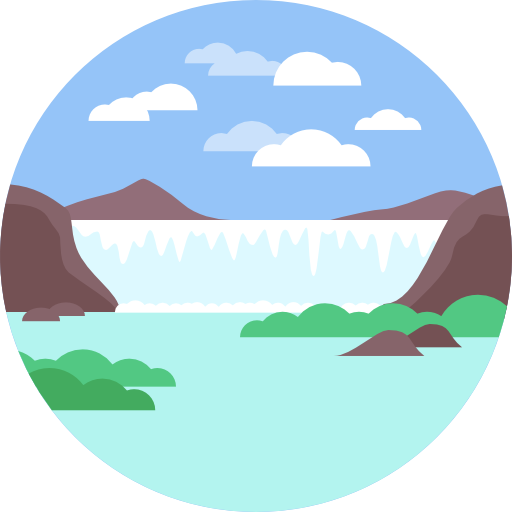 Natural River Landscape Nature Waterfall Icon