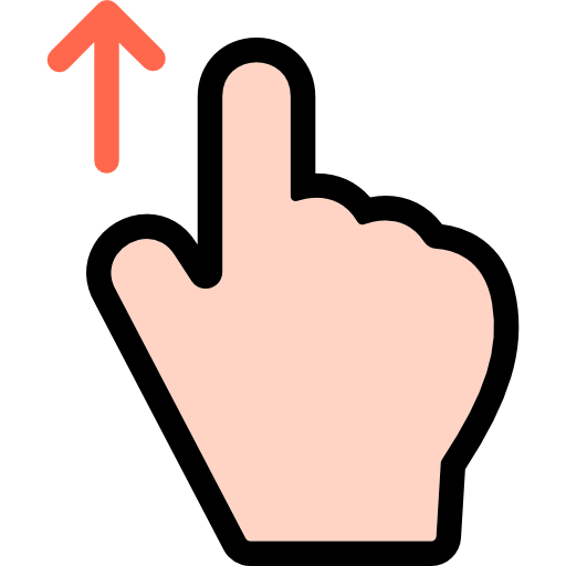 Gestures, Multimedia Option, Hands, Finger, swipe up icon