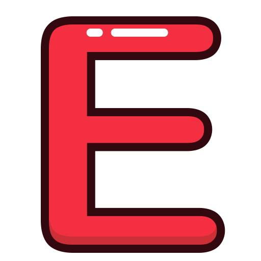 Letter, red, Alphabet, E, letters icon