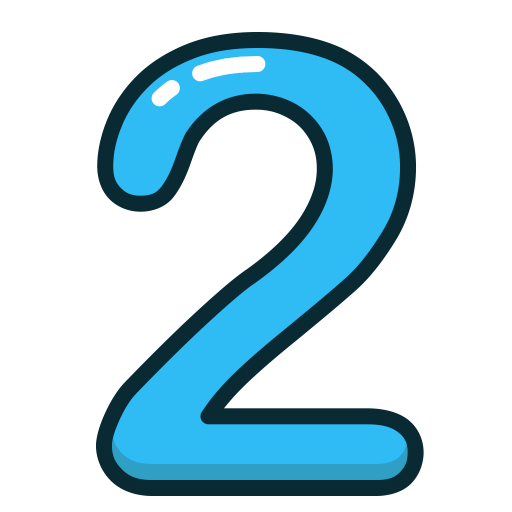 numbers, number, two, study, Blue icon