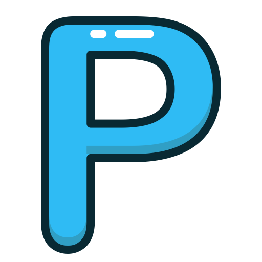 Blue, P, Letter, Alphabet, letters icon