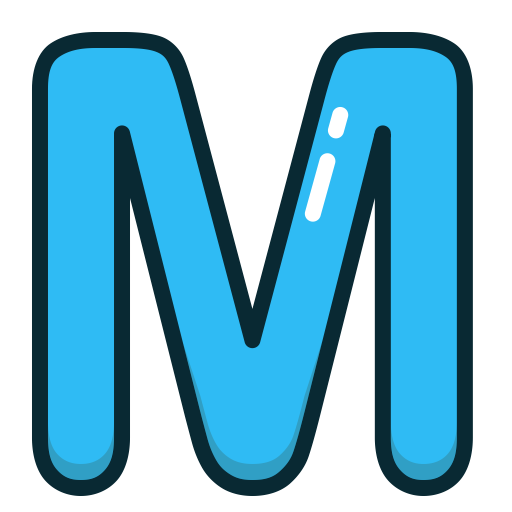 blue letter m alphabet letters icon letter m