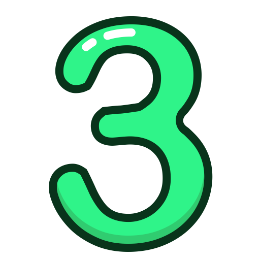 green, number, three, study, numbers icon