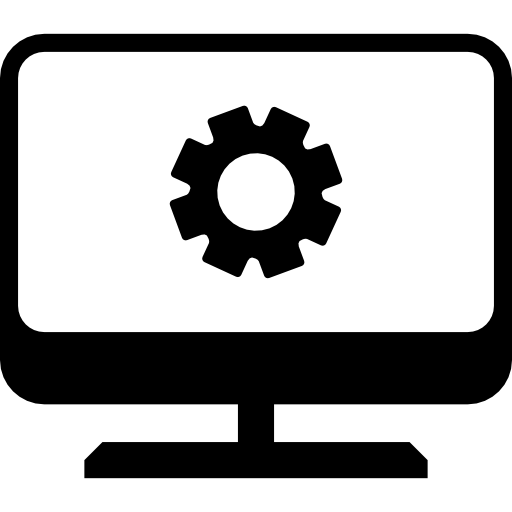 Icon версия. Компьютерные значки. Значок компьютера. Компьютер с шестеренками. Компьютер с шестеренками иконка.